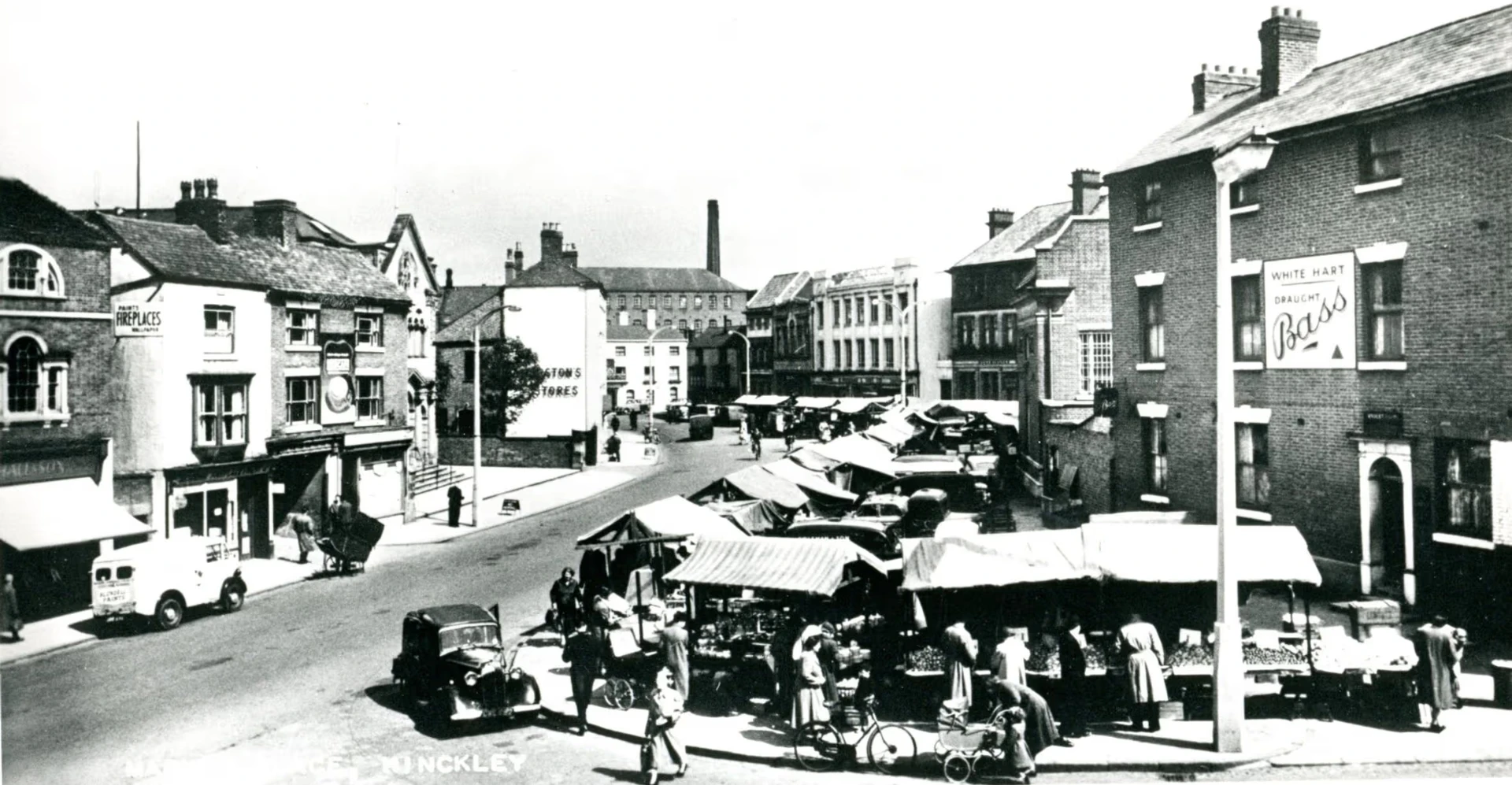 Historic view of Hinckley town centre and market